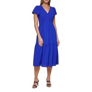 NWT DKNY midi dress - electric blue - size 8p